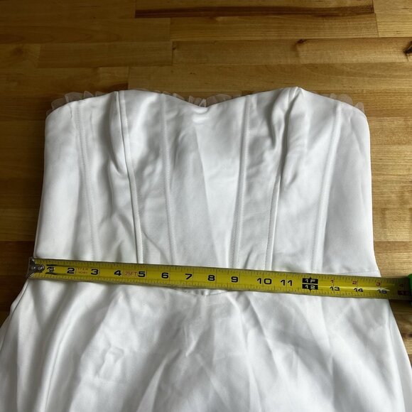 Lulus Wedding Dress Gown Eternal Gratitude White Strapless Maxi Sheer Back Large - Picture 12 of 13